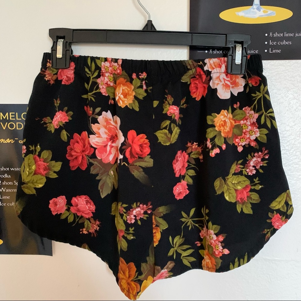 Ambiance Apparel Black Floral Summer Sleep Shorts